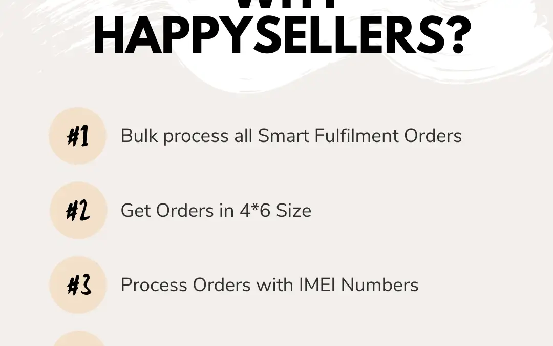Illustration depicting happy sellers efficiently managing multiple orders with a smile.