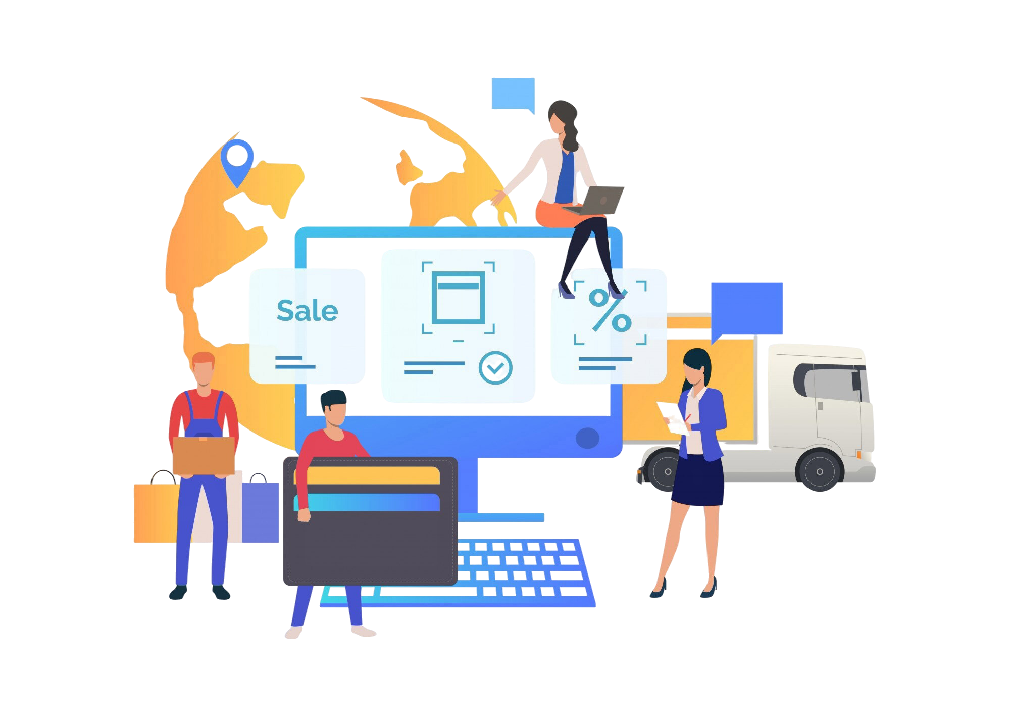 Illustration showcasing a digital agency specializing in product assurance.